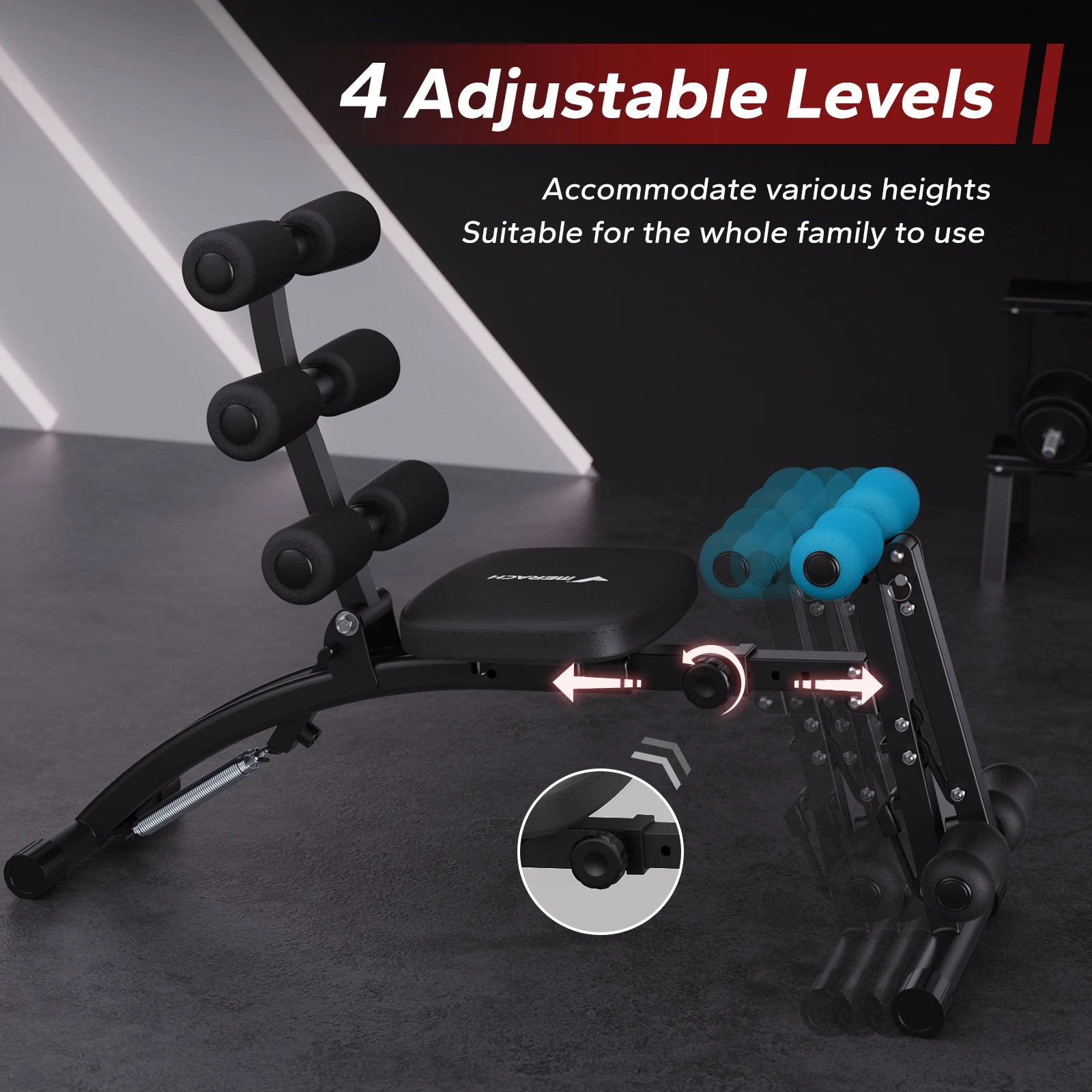 Ab Machine Multi-Functional Adjustable Ab Trainer Workout Bench for Home Gym