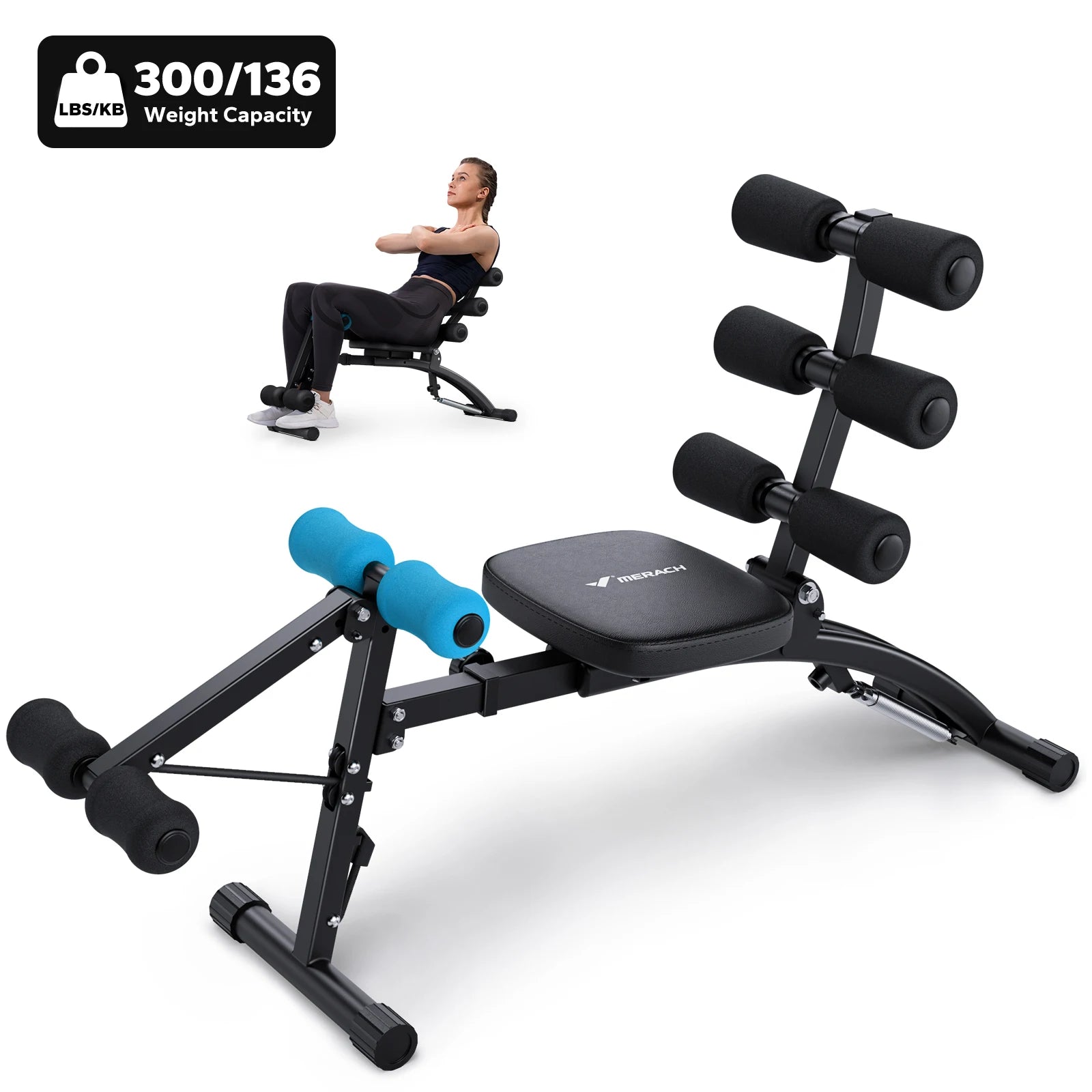 Ab Machine Multi-Functional Adjustable Ab Trainer Workout Bench for Home Gym