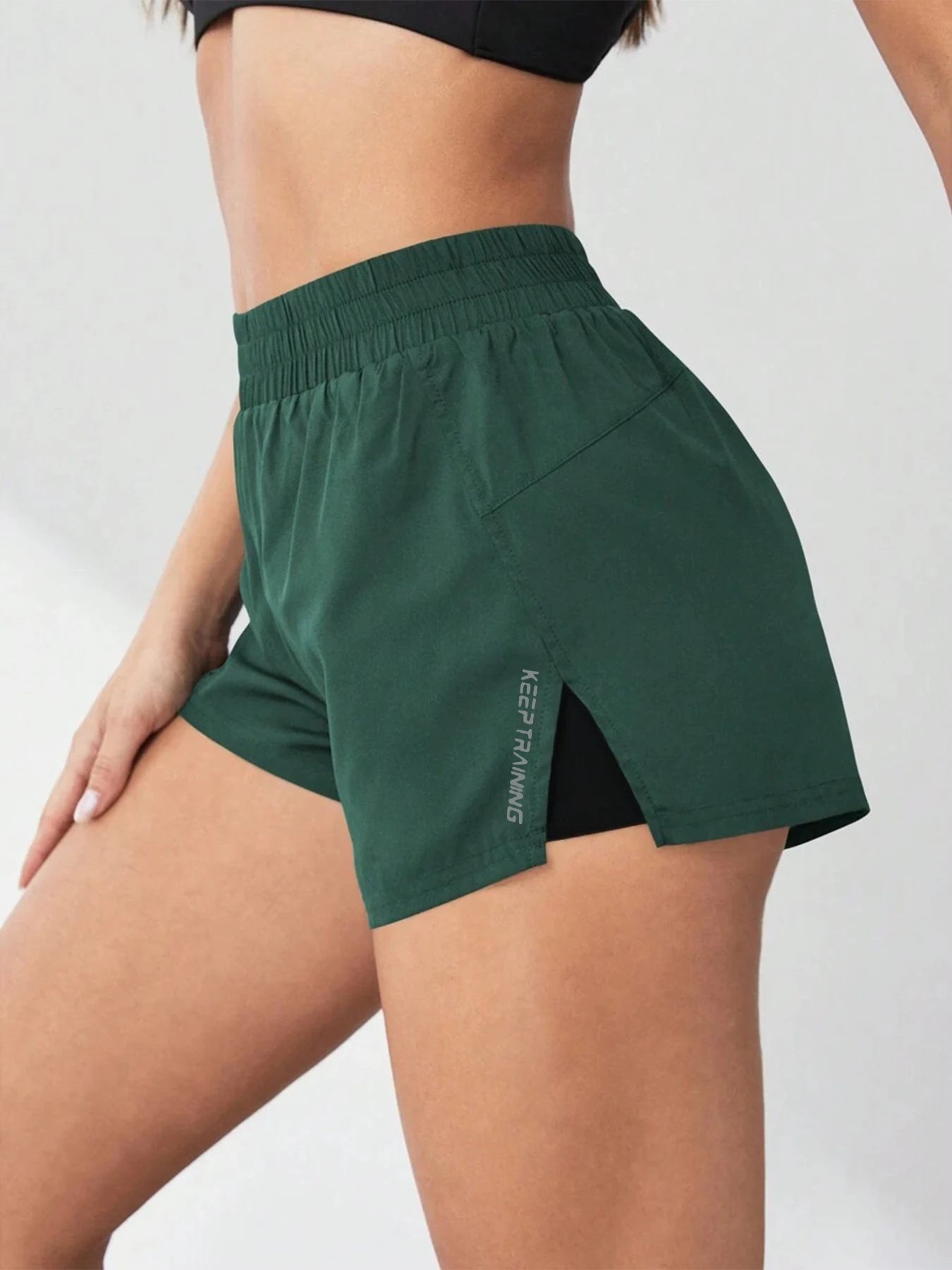 Style Faux Two-Piece Anti-Exposure Yoga Shorts Sports Shorts