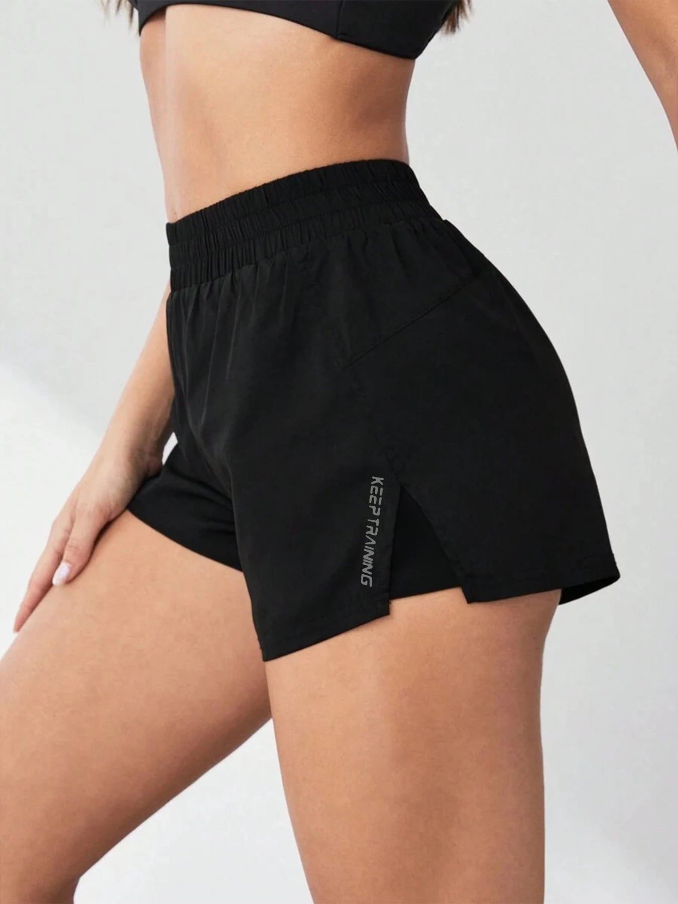 Style Faux Two-Piece Anti-Exposure Yoga Shorts Sports Shorts