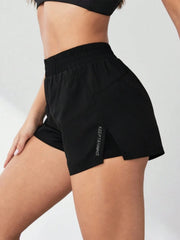 Style Faux Two-Piece Anti-Exposure Yoga Shorts Sports Shorts