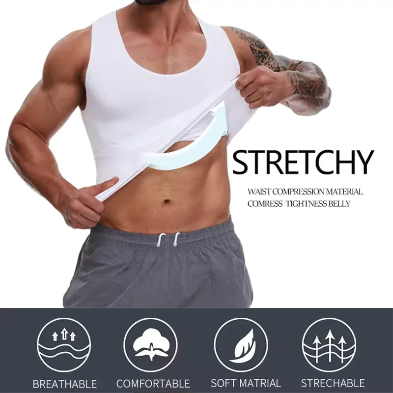 Men Body Shaper Slimming Compression Vest Undershirt