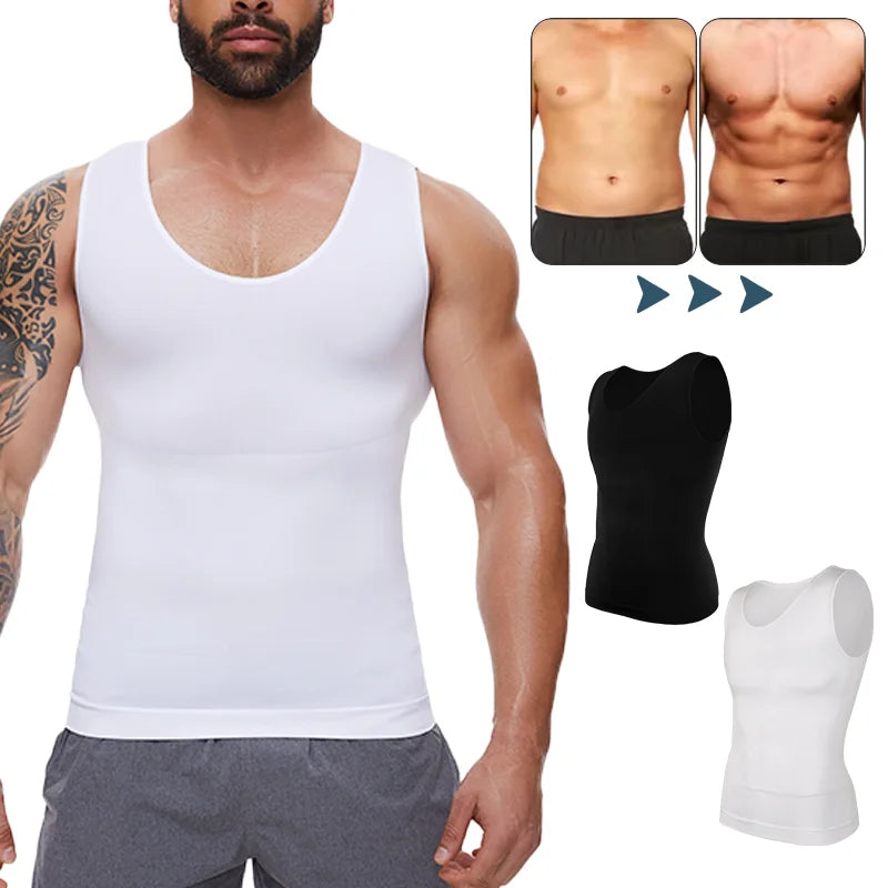 Men Body Shaper Slimming Compression Vest Undershirt