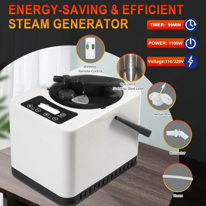 Portable Steam Sauna Box with Infrared 660nm Red Light Lamp