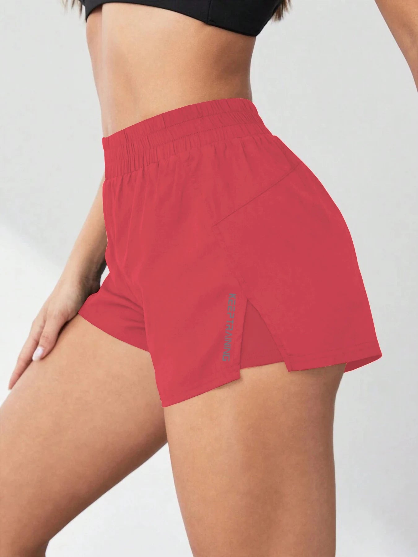 Style Faux Two-Piece Anti-Exposure Yoga Shorts Sports Shorts