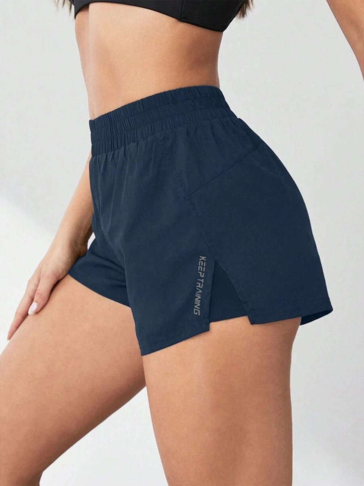 Style Faux Two-Piece Anti-Exposure Yoga Shorts Sports Shorts