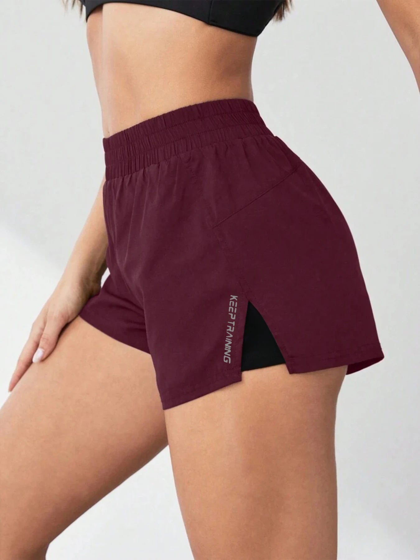 Style Faux Two-Piece Anti-Exposure Yoga Shorts Sports Shorts