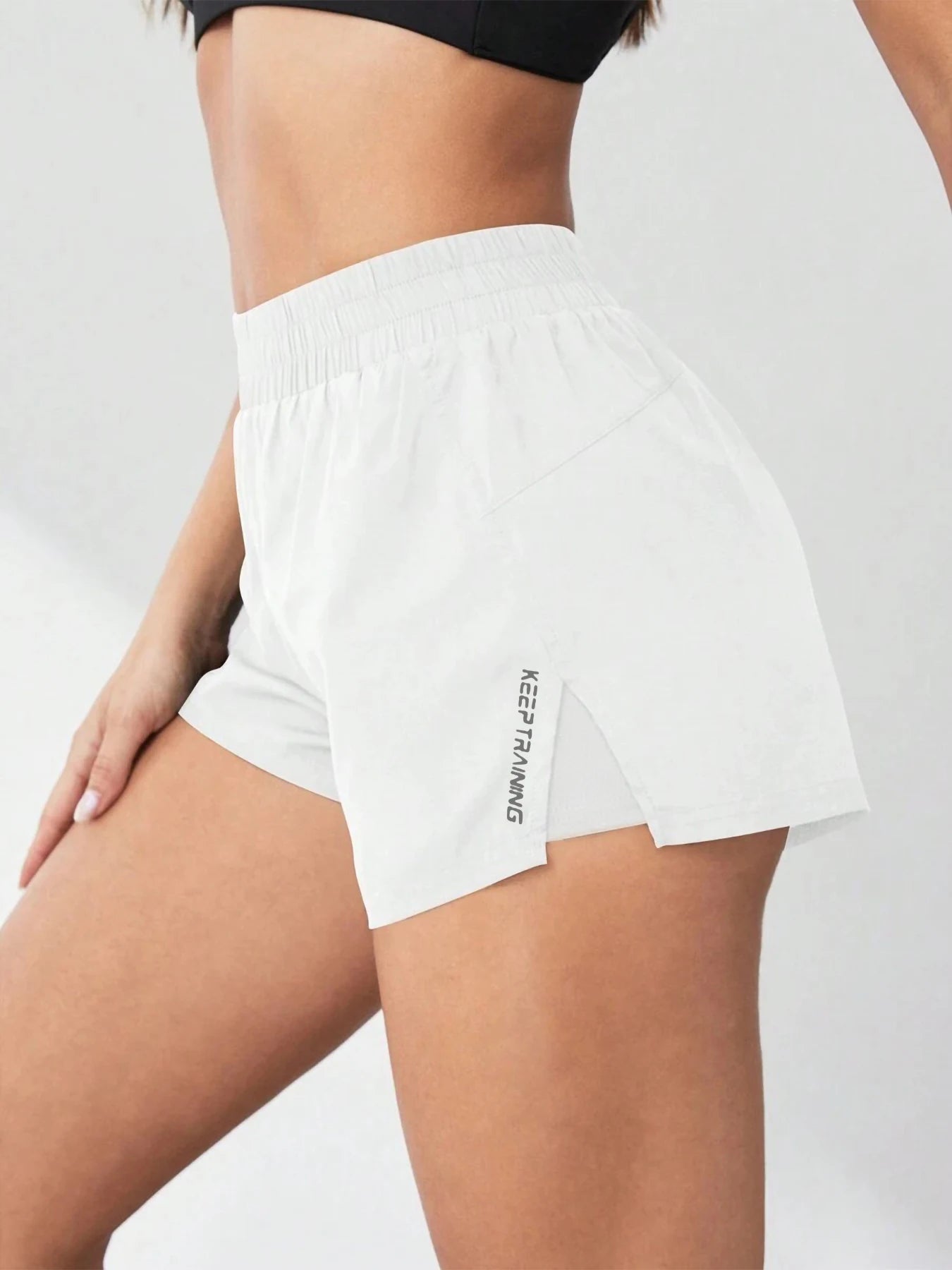 Style Faux Two-Piece Anti-Exposure Yoga Shorts Sports Shorts
