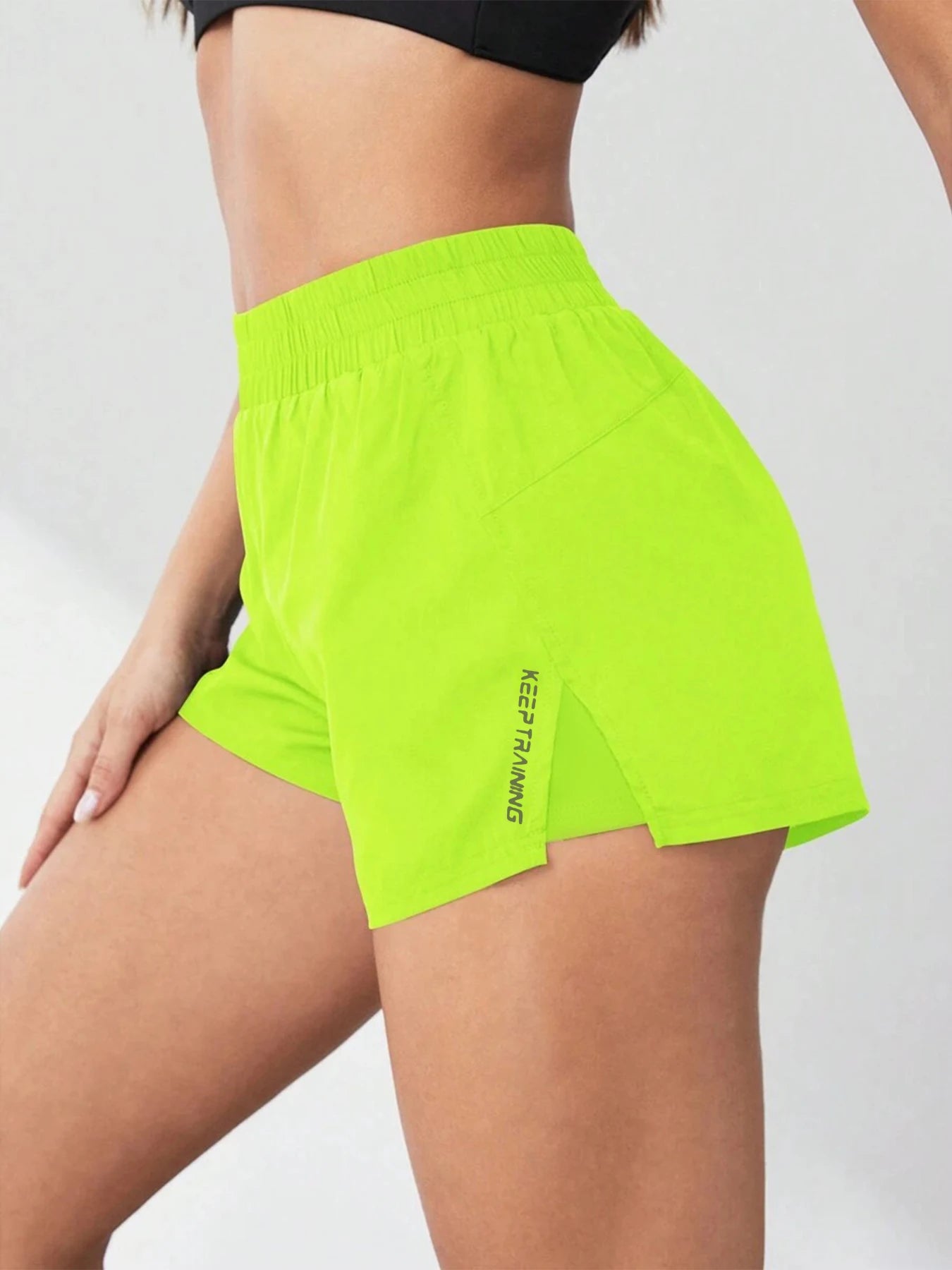 Style Faux Two-Piece Anti-Exposure Yoga Shorts Sports Shorts