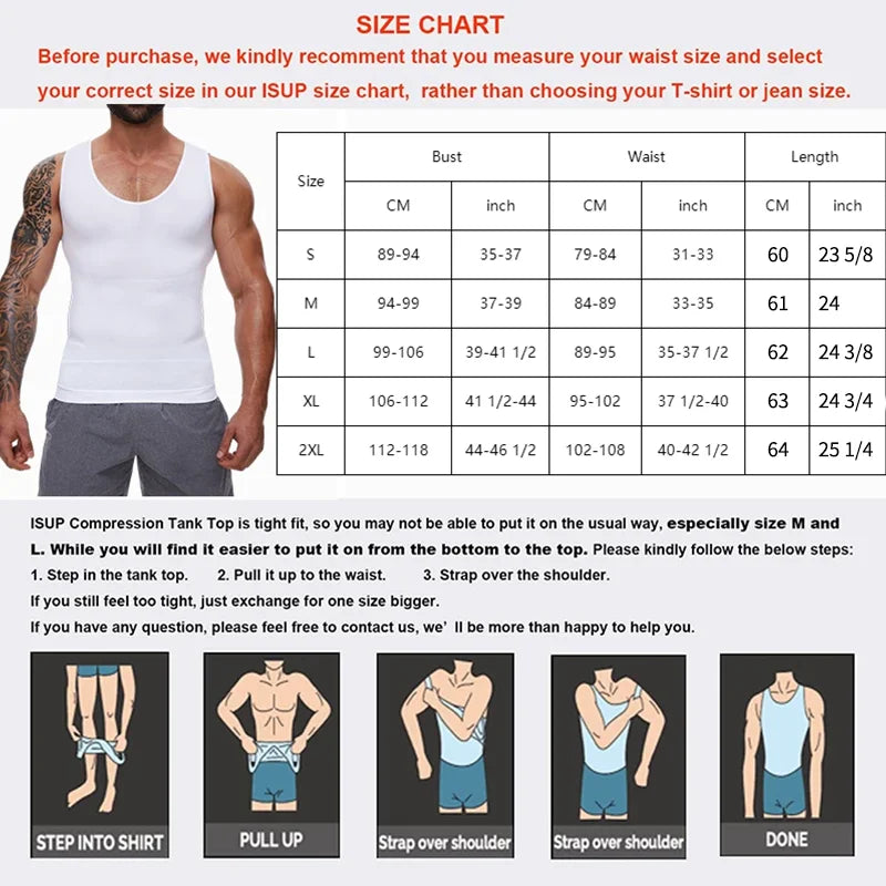 Men Body Shaper Slimming Compression Vest Undershirt