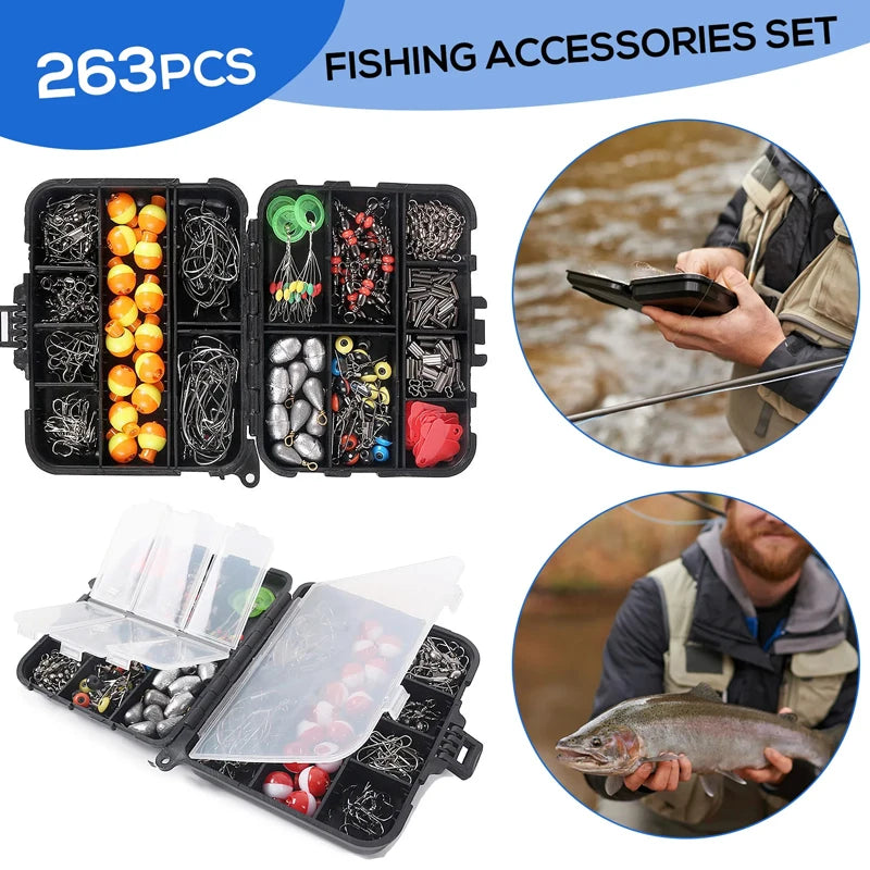 Outdoor Fishing Accessories Set With Tackle Box