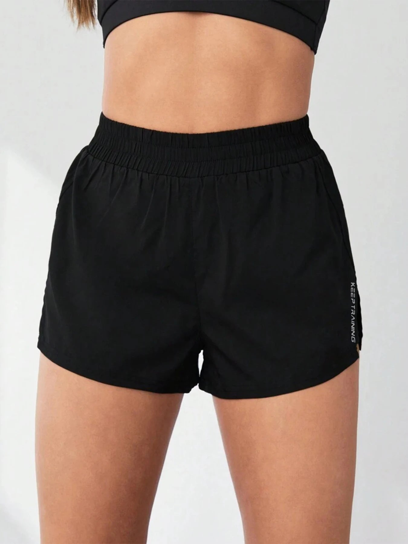 Style Faux Two-Piece Anti-Exposure Yoga Shorts Sports Shorts